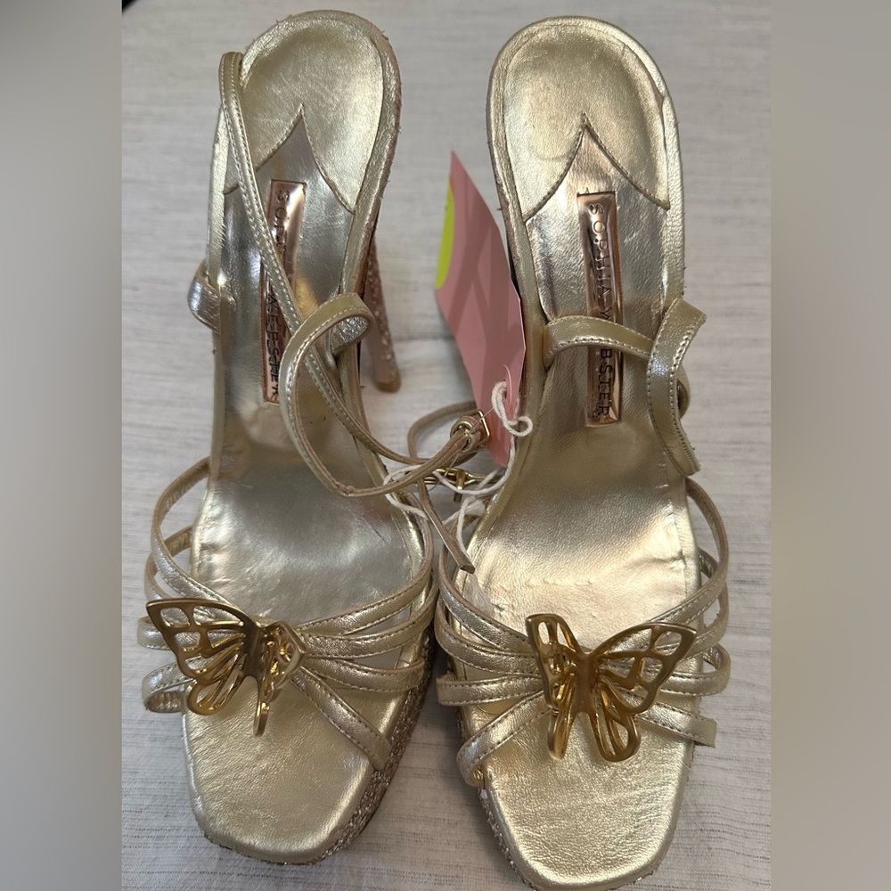 Sophia Webster Mariposa Leather & Glitter Butterfly Platforms - Picture 2 of 13